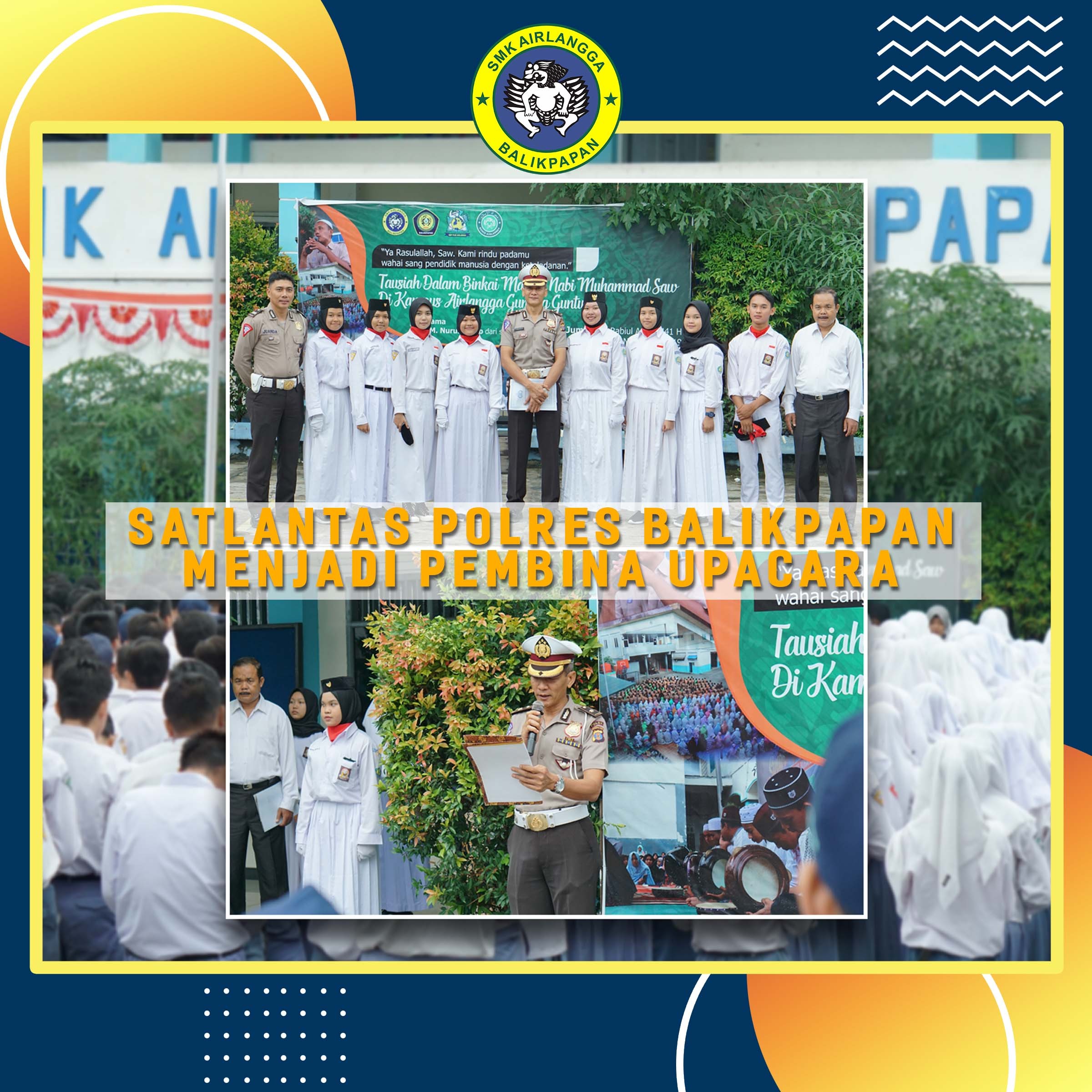 Satlantas Polres Balikpapan menjadi pembina upacara
